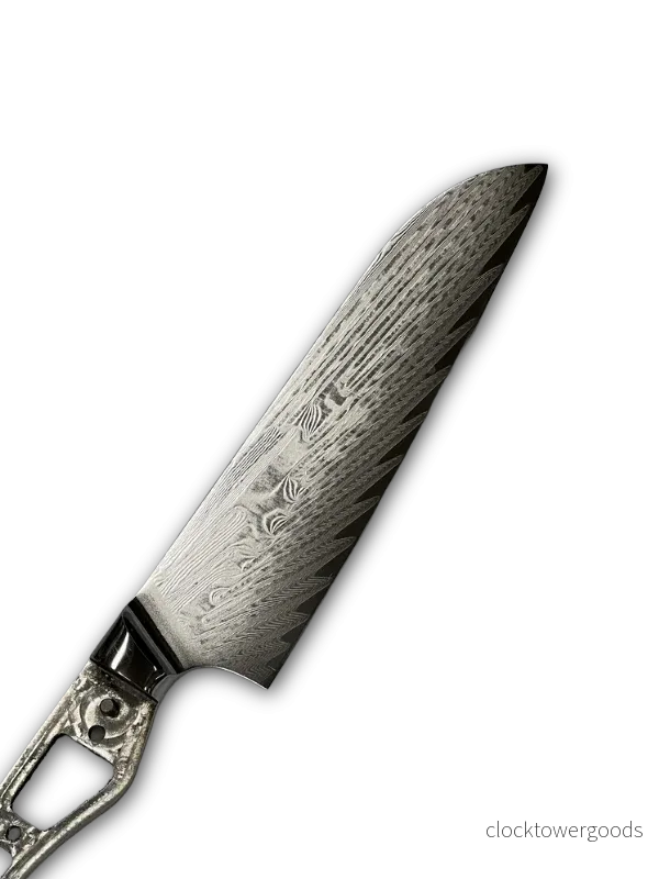 Santoku – VG10 damaskkockkniv 8" med fulltånge och holkar
