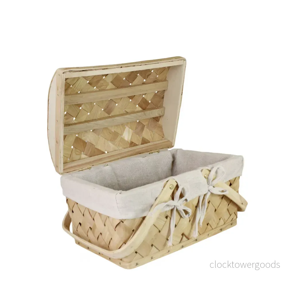 Spånkorg m. Lock, Natur, 2 stycken - Bild 3