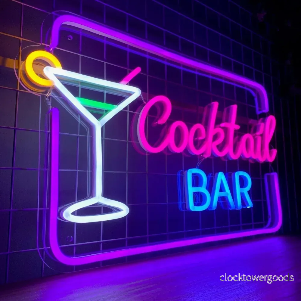 "Cocktail BAR" Led neonskylt. 73x44 cm - Bild 2