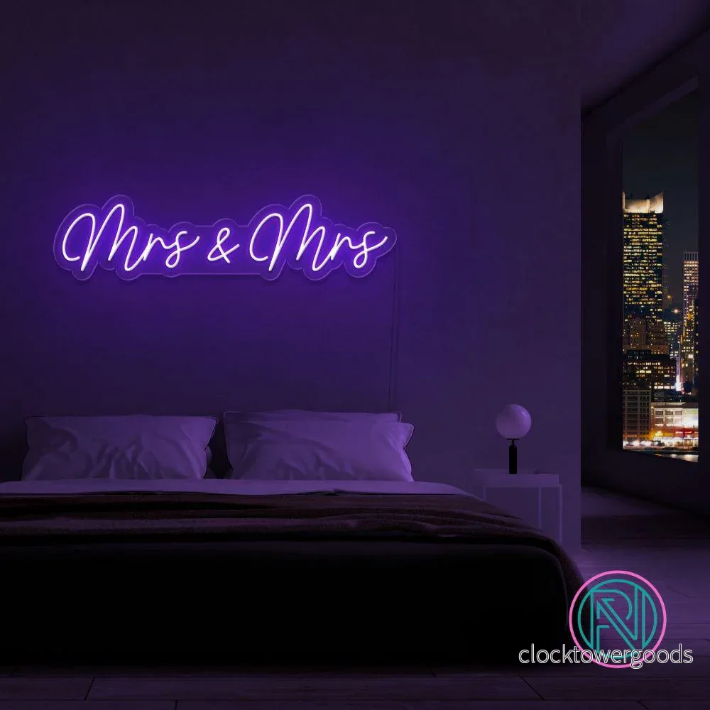 "Mrs & Mrs" Led neonskylt. - Bild 2