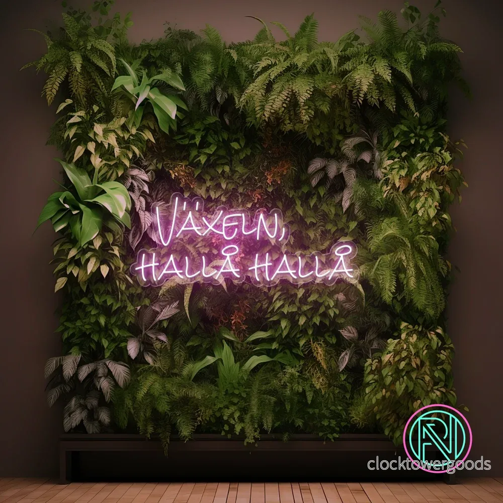 ”Växeln, hallå hallå” Led neonskylt. ”Växeln, hallå hallå” Led neonskylt.