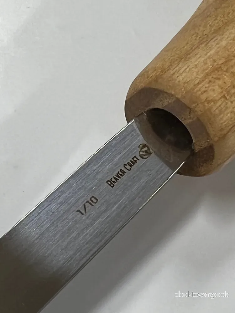 Träsniderijärn 75x10mm rakt, platt stämjärn P1/10 med kulhandtag - Bild 3