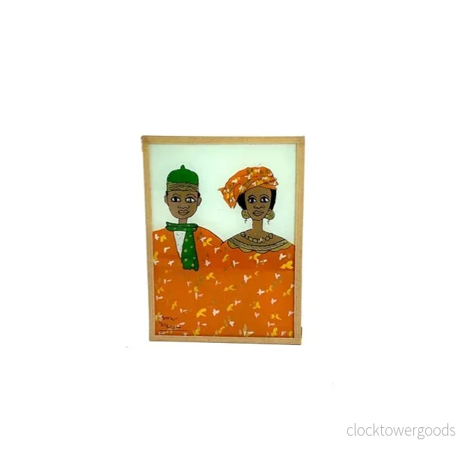GLASTAVLA "Par, Vit bakgrund" 15x11cm - Bild 2