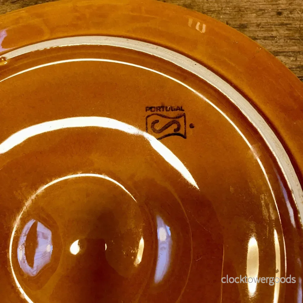 Vintage Portuguese Oyster Plate – Amber Brown - Bild 3