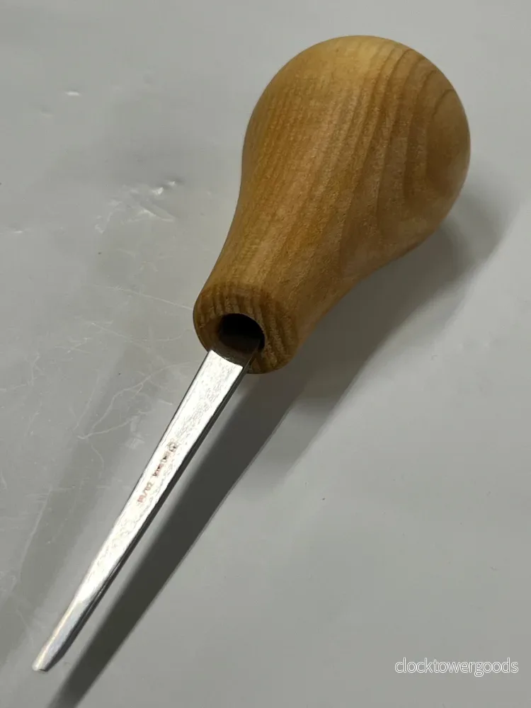 Träsniderijärn 75x2mm rakt, platt stämjärn P1/02 med kulhandtag - Bild 2