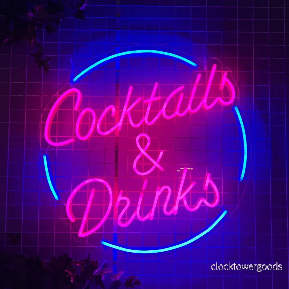 "Cocktails & Drinks" Led neonskylt. - Bild 3
