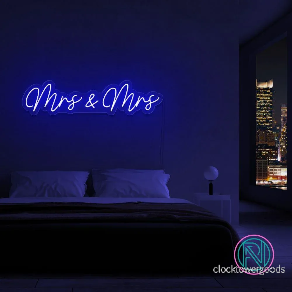 "Mrs & Mrs" Led neonskylt. - Bild 3