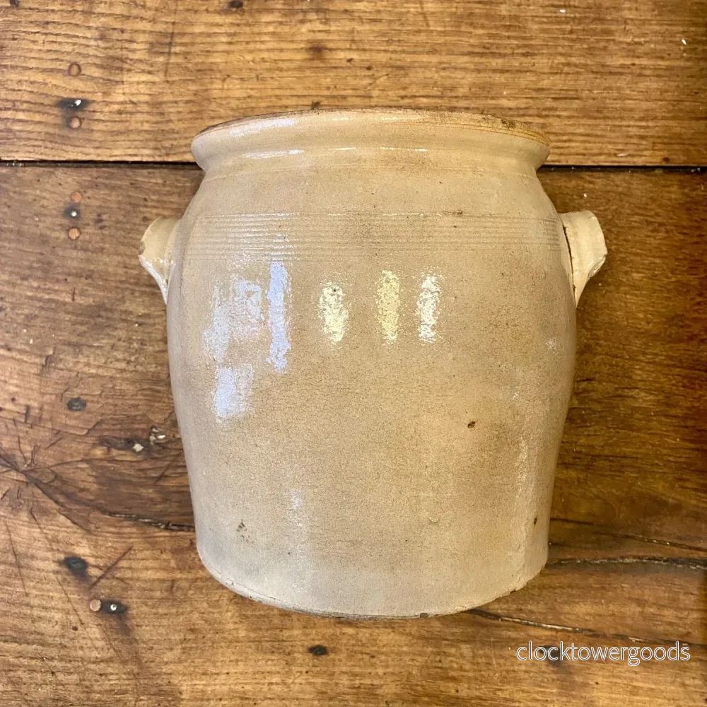 Vintage French Stoneware Pot with Handles Vintage French Stoneware Pot with Handles