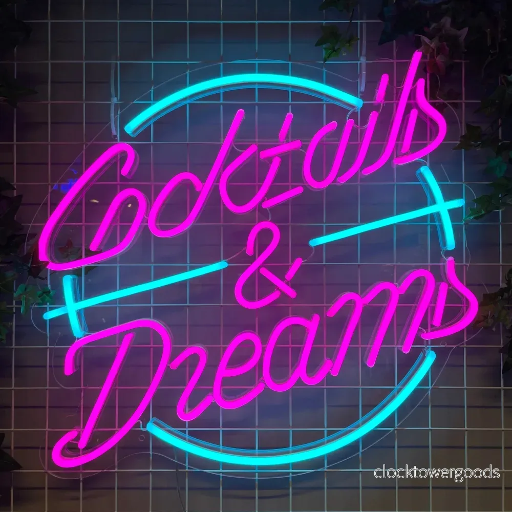 "Cocktails & Dreams" Led neonskylt. - Bild 2