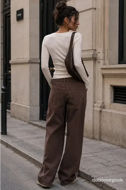 Emma jeans – Hög midja, Bruna - Bild 3