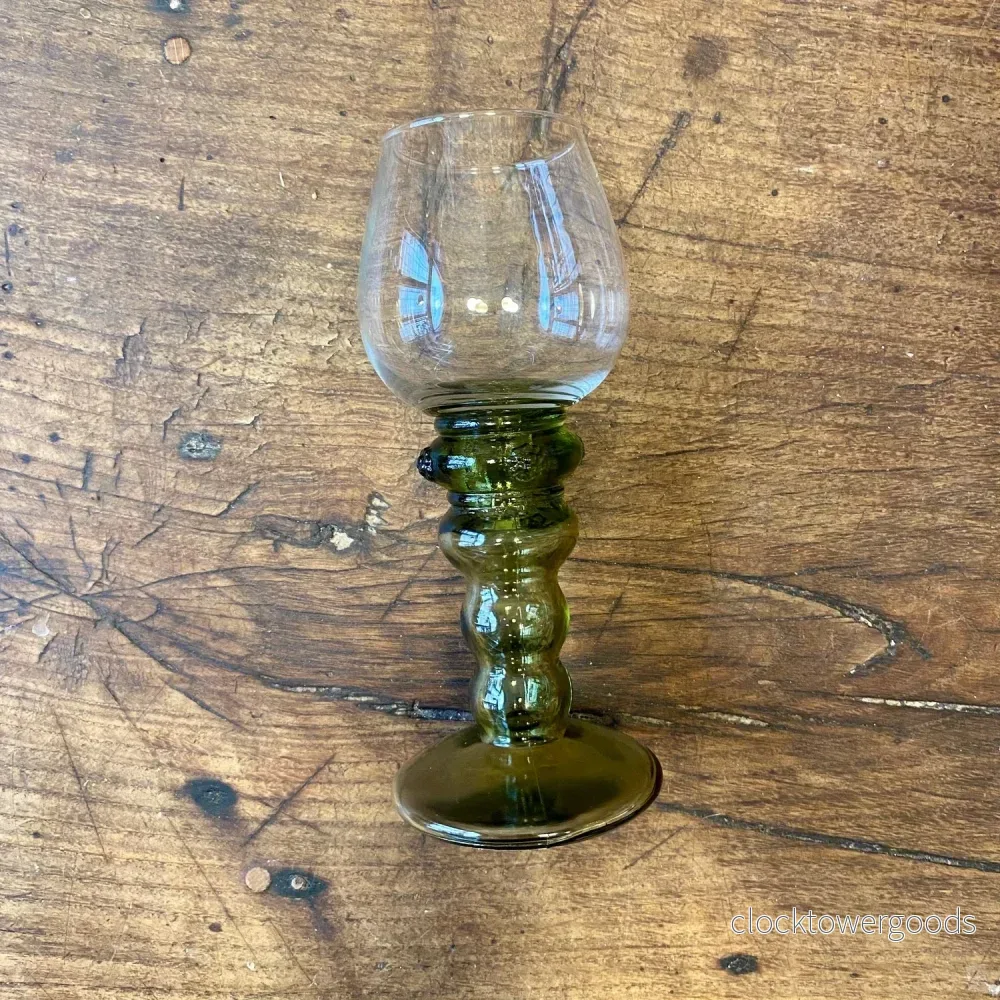 Vintage Alsace Riesling Wine Glass – Green Stem Vintage Alsace Riesling Wine Glass – Green Stem