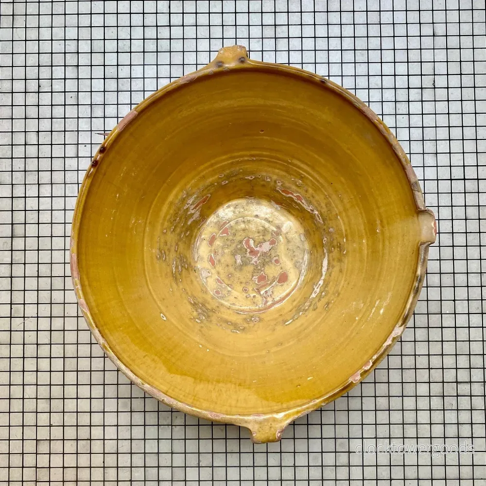 Antique French Provençal Tian Bowl – Yellow Antique French Provençal Tian Bowl – Yellow