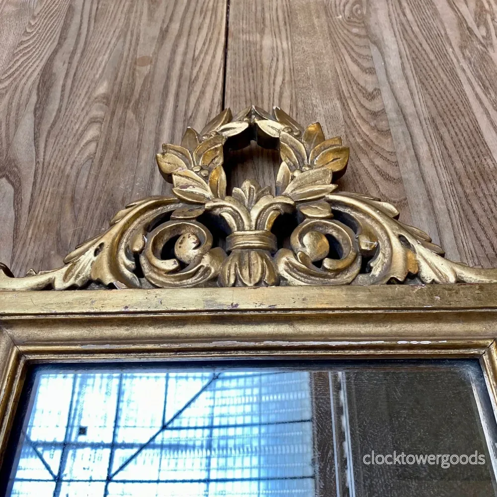 Vintage Gilt Mirror With Laurel Wreath Crest - Bild 2