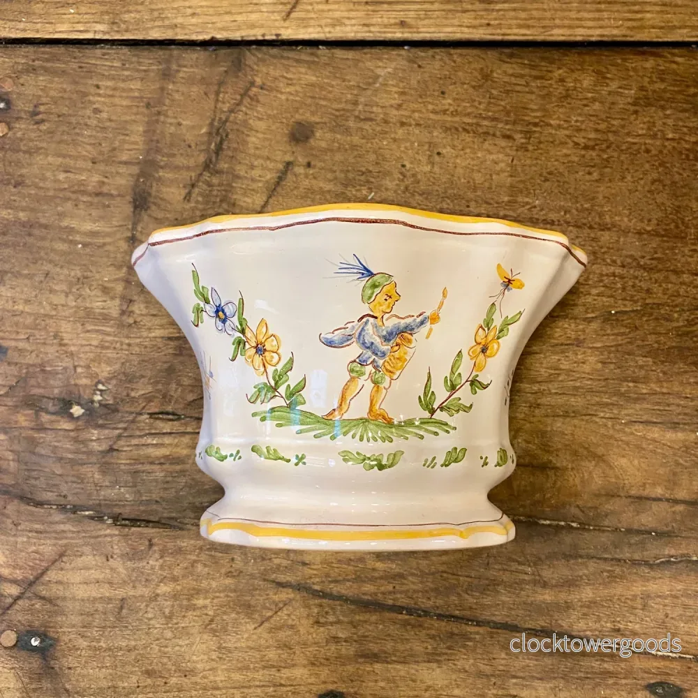 Vintage French Moustiers Ceramic Wall Vase