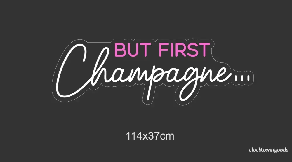 "BUT FIRST Champagne" Led neonskylt - Bild 2